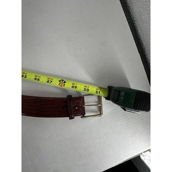 Nocona Mens Belt Size 46 Leather western Rodeo Brown Brass Buckle - Picture 10 of 13